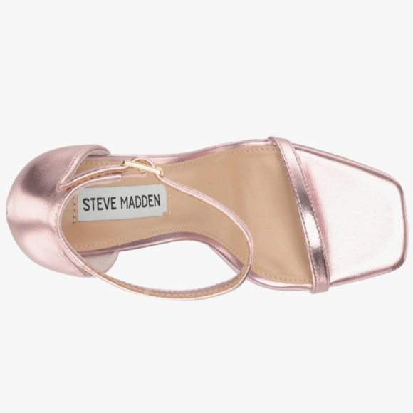Steve Madden Isobel Pink Metallic Clear Lucite Wedge Sandals Size 8.5  NWOB - Picture 4 of 16